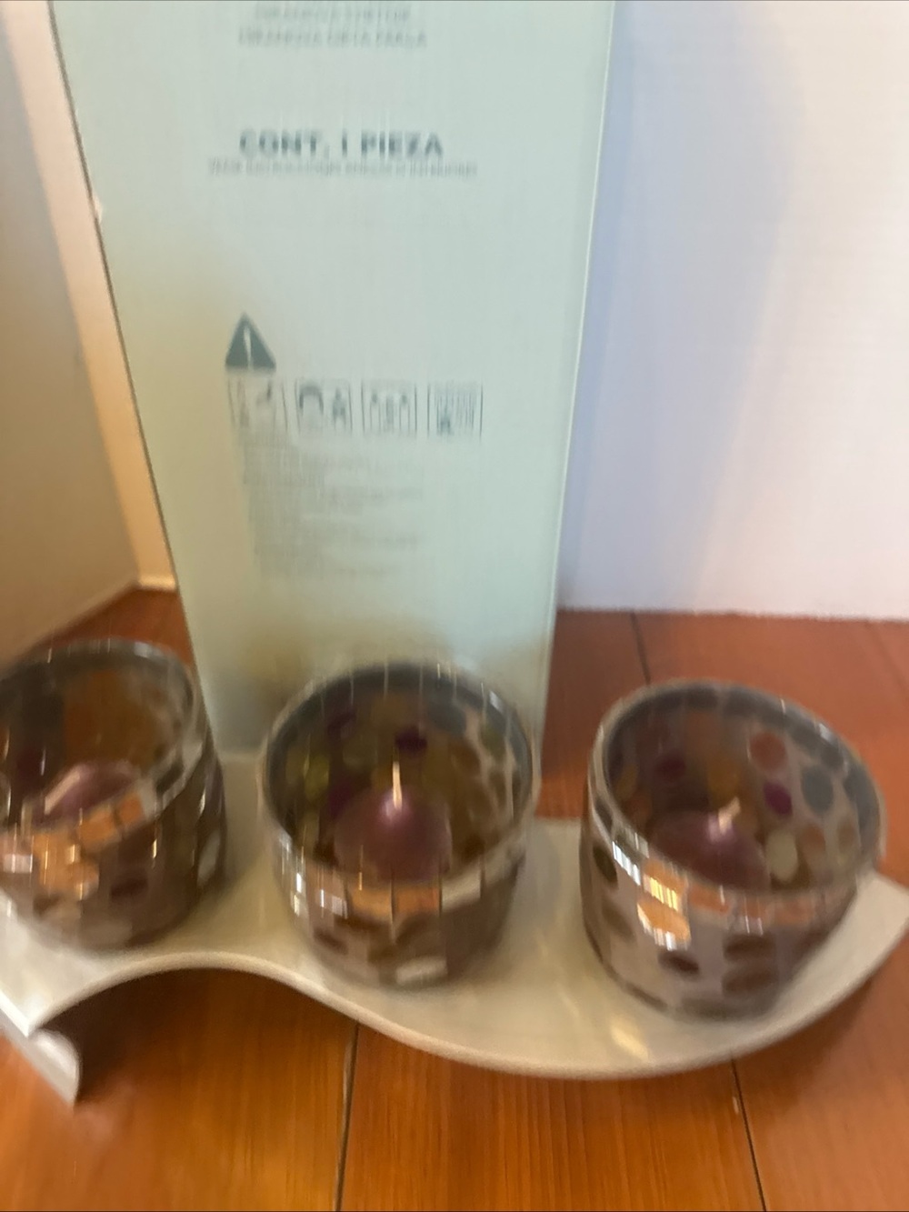 VTG retired PartyLite Miranova mosaic centerpiece Candle Holder model P90794 - Picture 10 of 15